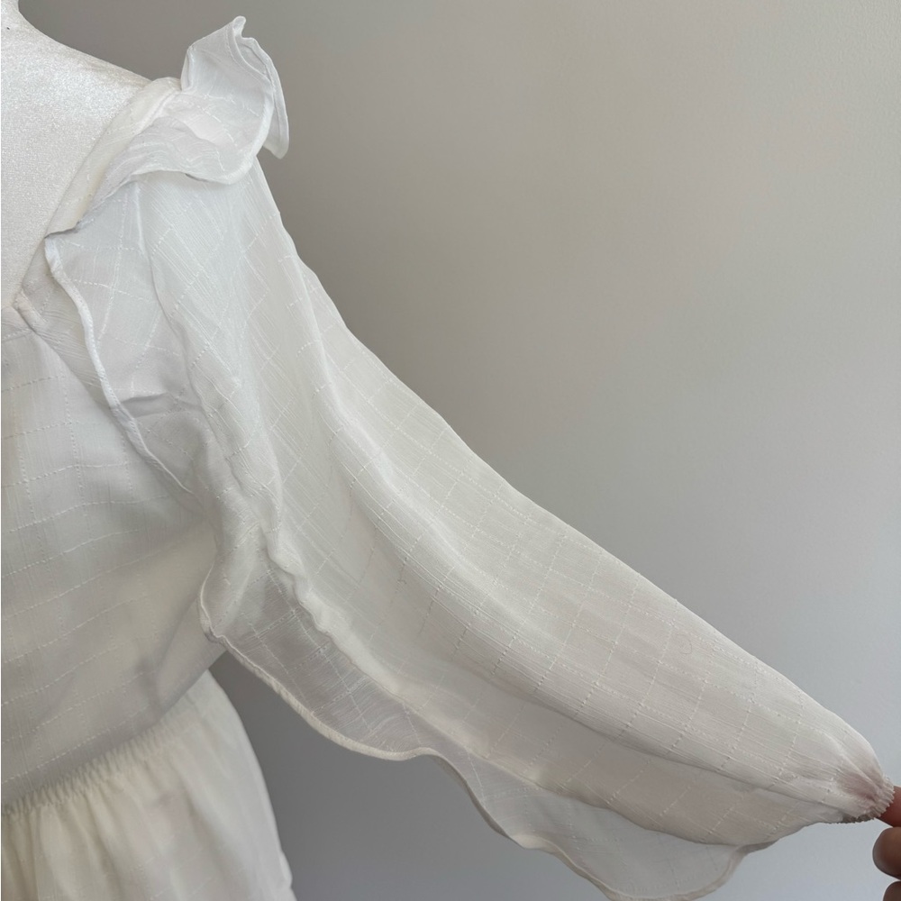 Storia White Off-Shoulder Ruffle Sleeve Sundress - Size Medium - Picture 15 of 15